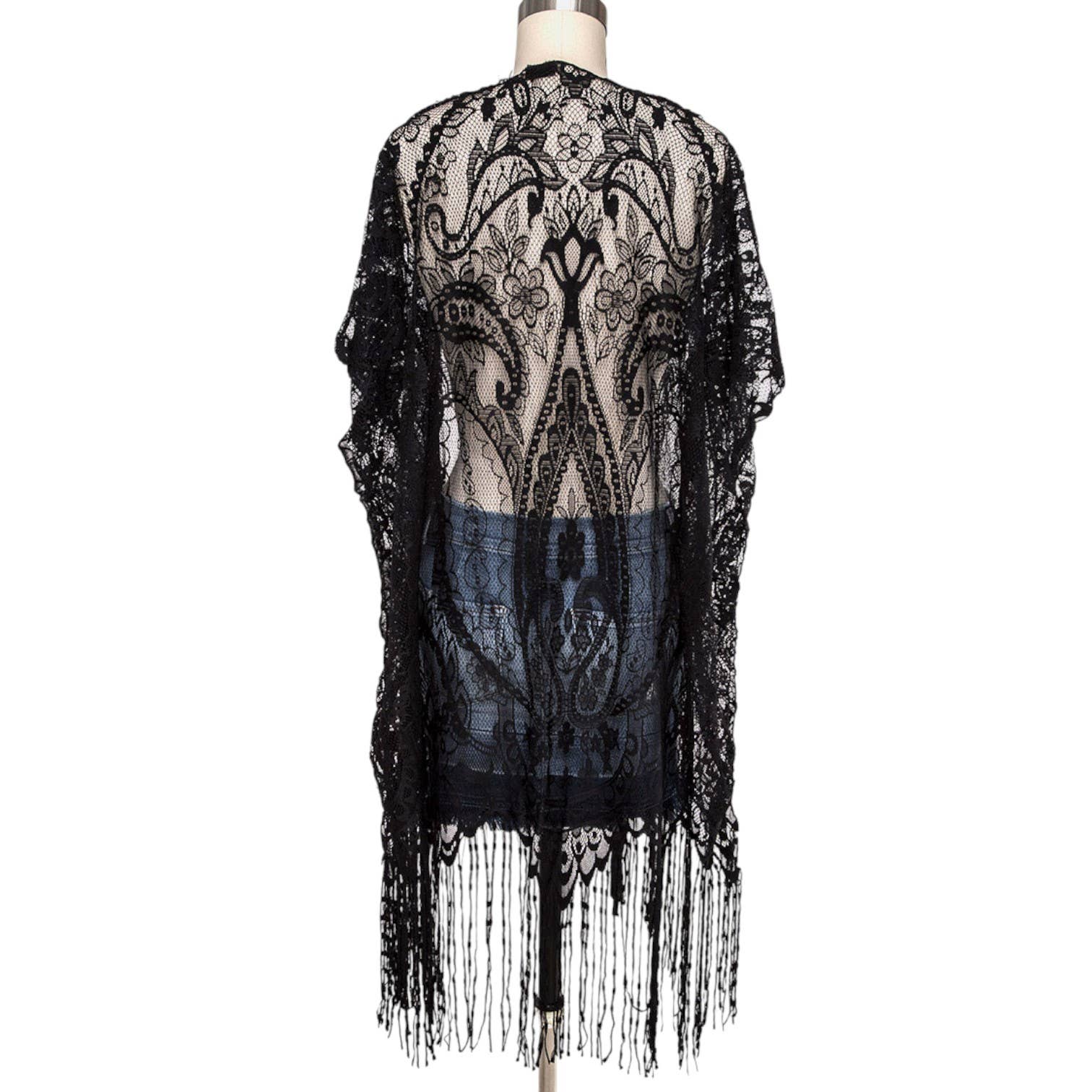 LA Jewelry Plaza – wholesale Kimono – Women's – Fringe Lace Kimono Cardigan3