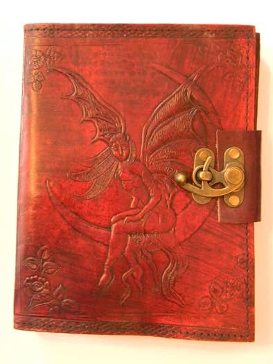Fairy Leather Journal with Lock 6 x 8 for wholesale by Fantasy Gifts