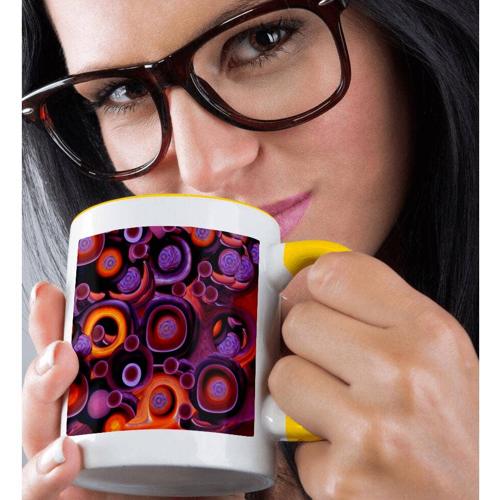 3dRose – wholesale Coffee mug – 3dRose, Surreal wood cells in hues of purple and orange, Mug1