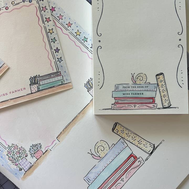 Sarah Writes In Ink - Wholesale Notepad - Stack of Books Notepad1