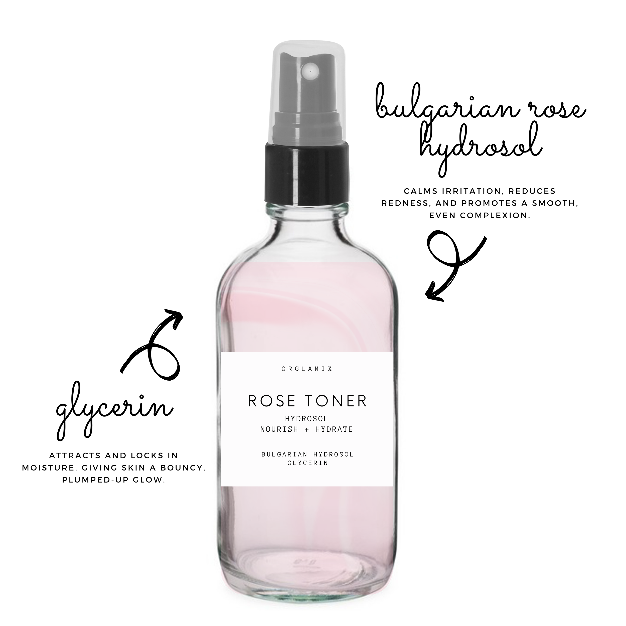 Orglamix - Venta al por mayor Tónico facial - Tónico de agua de rosas | Bruma facial hidratante para un brillo húmedo1