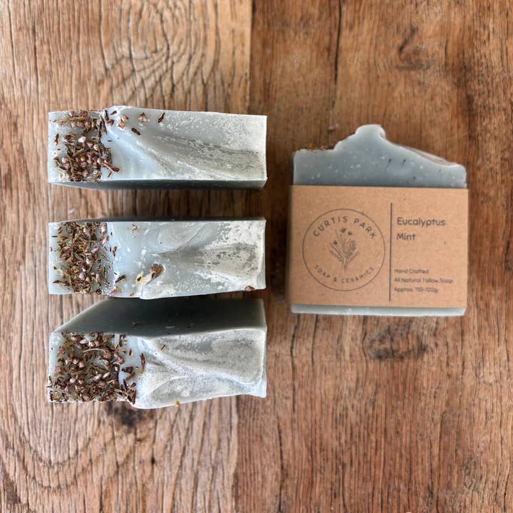 Eucalyptus Mint Tallow Soap
for wholesale by Curtis Park Soap & Ceramics