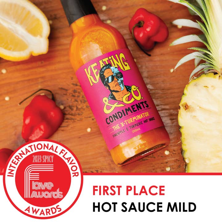 The X-Turminator (Pineapple & Turmeric Hot Sauce) for wholesale by Keating and Co Condiments