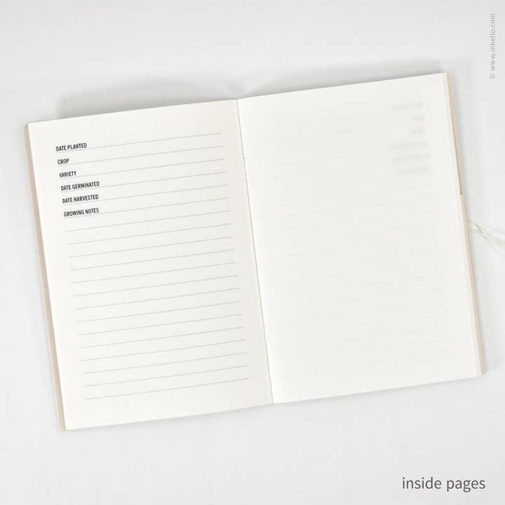 Inkello Letterpress - Wholesale Journal/Diary - Green Seedlings Seed Journal with Grow Wheel (#608)5