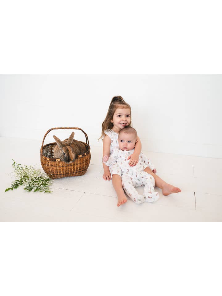 Gaia Baby Goods - Wholesale Sleepsuit - Baby - Organic Cotton Baby Footie Pajamas in Spring Bunnies Easter 2