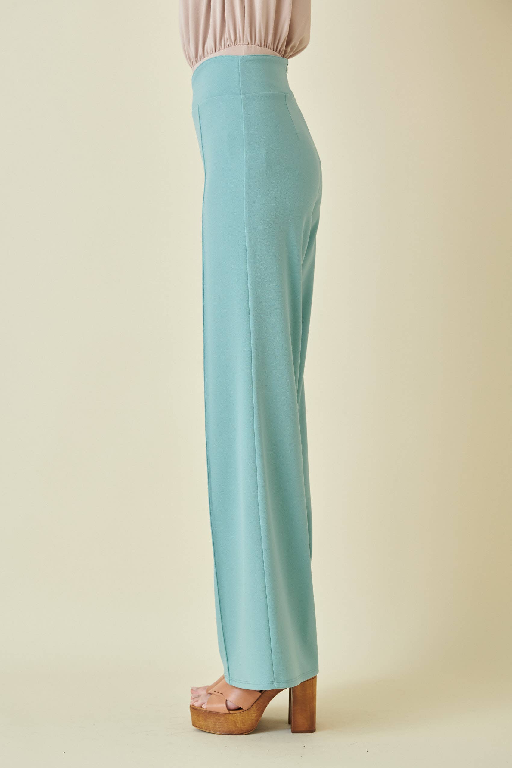 Fore Collection - Wholesale Pants - Women's - DRESSY HIGH WAISTED V CUT PINSTRIPE TROUSERS -PD5710F05