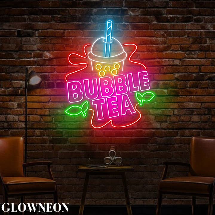 Glow Neon – wholesale Neonskylt – Bubble Tea Neonskylt, Boba Tea Shop Väggkonst, Te-ledskylt