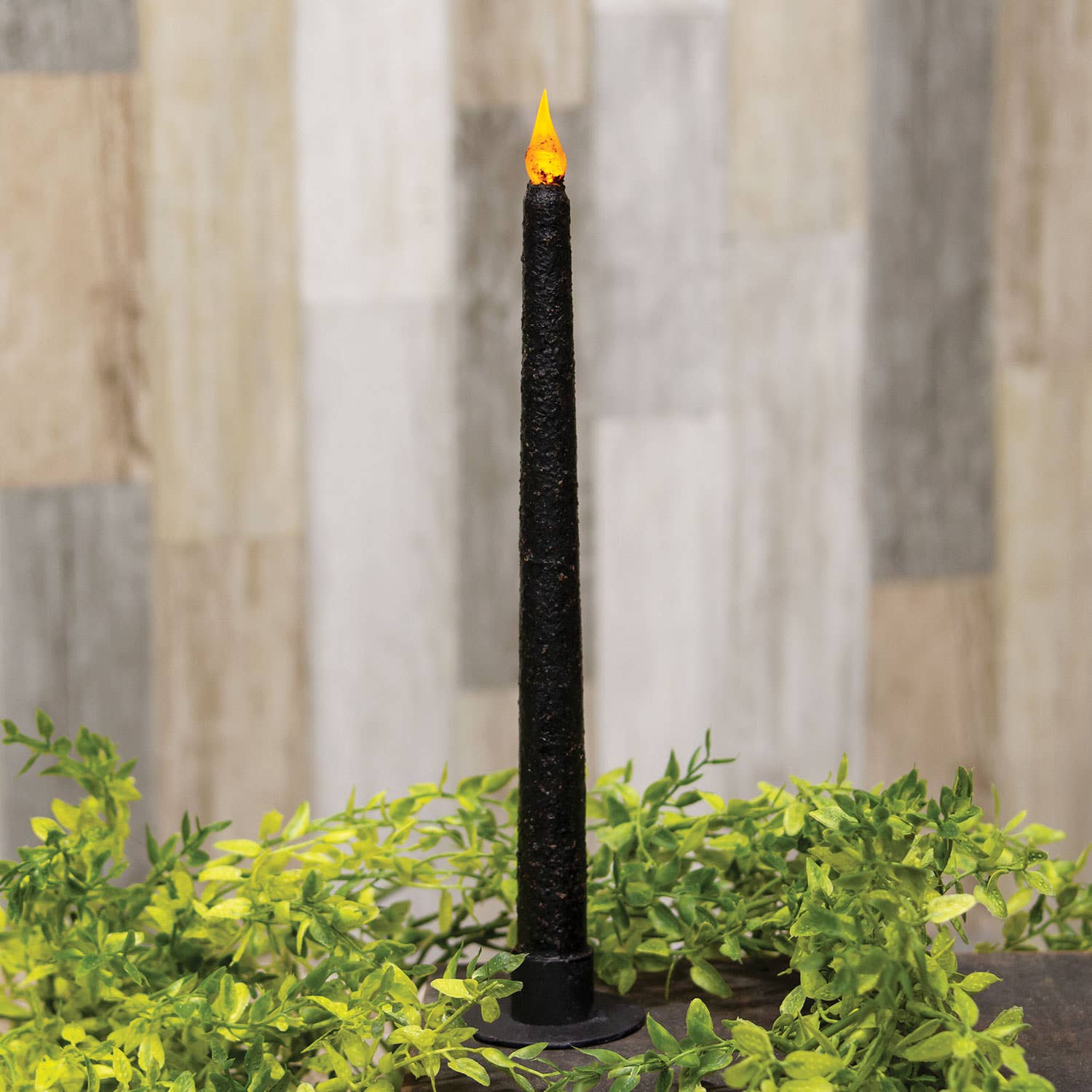 The Hearthside Collection - Wholesale Flameless Candle - Black Slender Timer Taper, 10.75"1