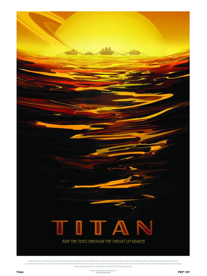 Titan Nasa Space exploration 30x40cm Art Poster Print for wholesale by On The Wall Art Ltd