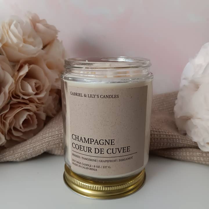 Vela de soja Champagne 'Coeur De Cuvee' por atacado de Gabriel & Lily's Candles