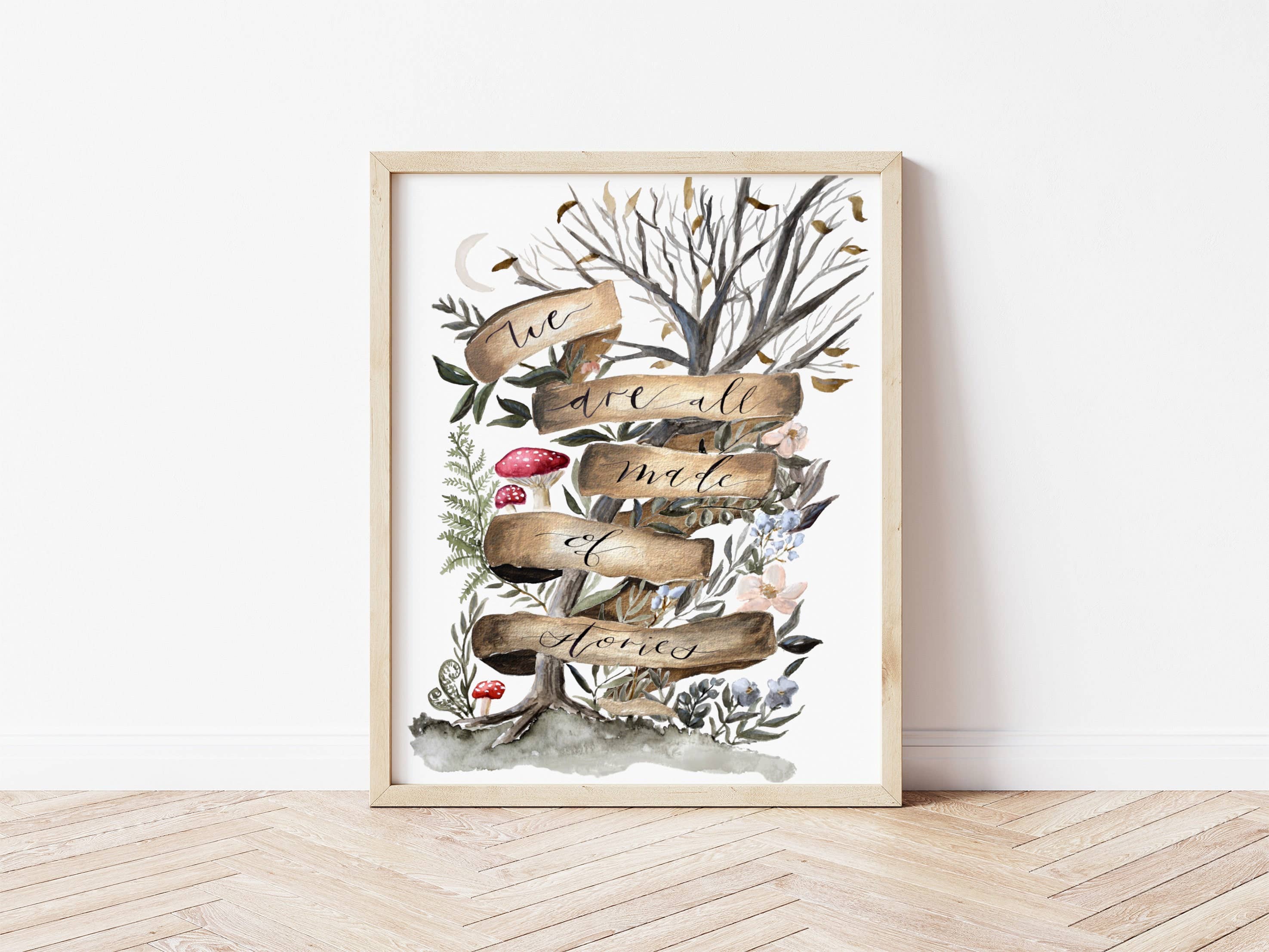 Fox and Wild - Vente Affiche d'art - Nous sommes tous faits d'histoires/Imprimé forêt fantaisiste1