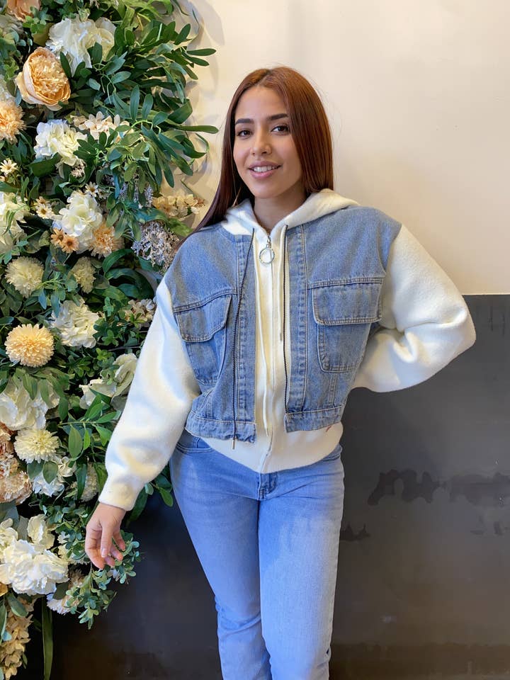 1003 KNIT JACKET WITH DENIM for wholesale by MAGNVS