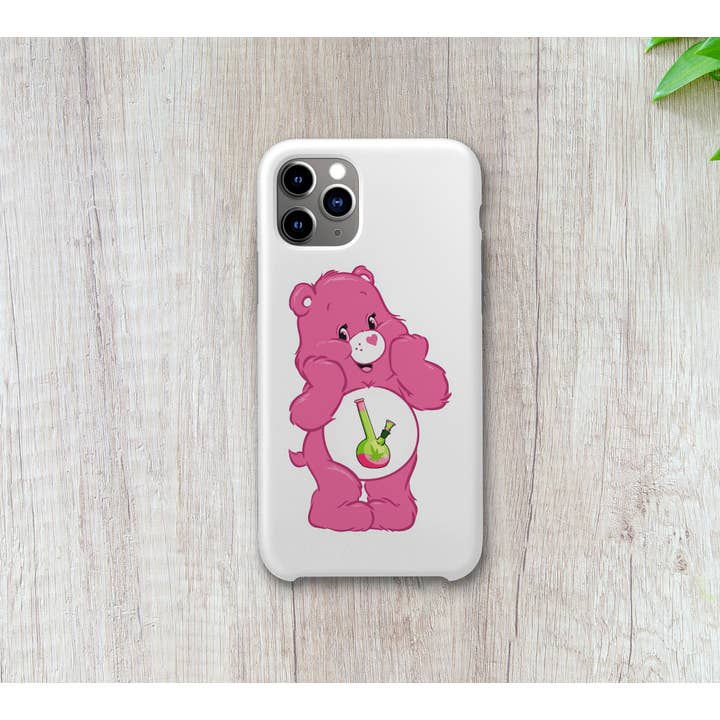 Ozark Sticker Company – Großhandel Aufkleber – Caring Weed Bear Aufkleber – Pinker Bong3