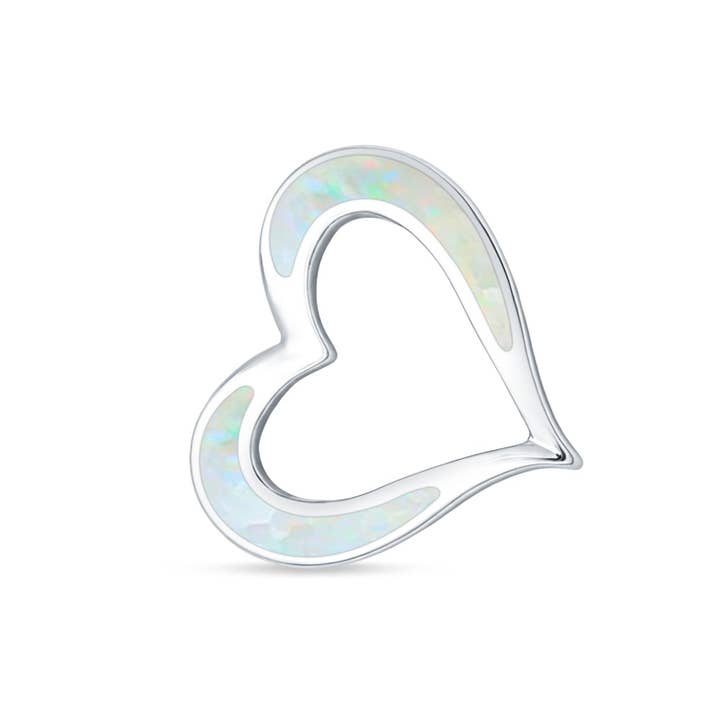 Laborgezüchteter Weißer Opal Herzanhänger für den Großhandel von Blue Apple Imports