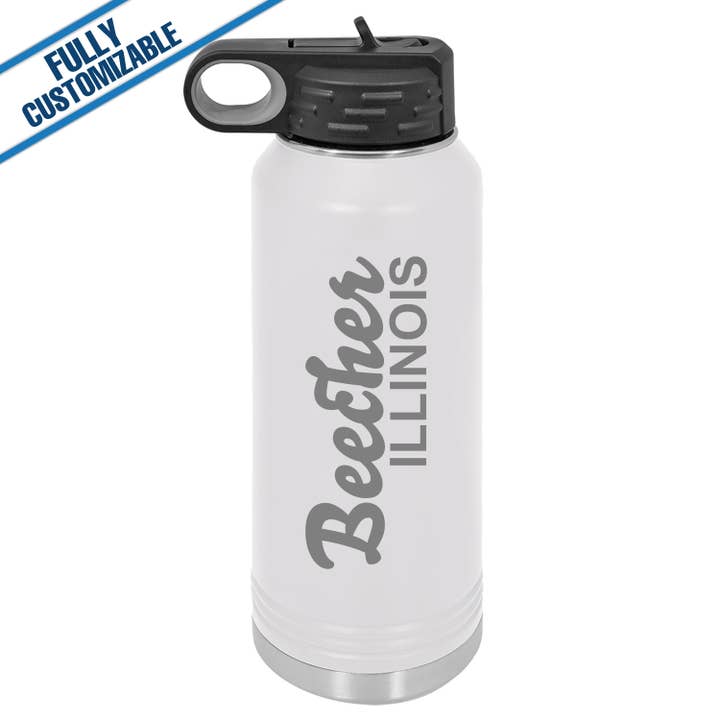 GiftWorksPlus - Wholesale Water Bottle - 32oz. Engraved Water Bottle with Straw - Fully Customizable13