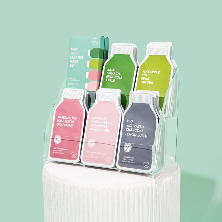 ESW Beauty - Wholesale Retailer Display - Beauty & Wellness - 2 Tier Clear Acrylic Sheet Mask Display (Fixture Only)1