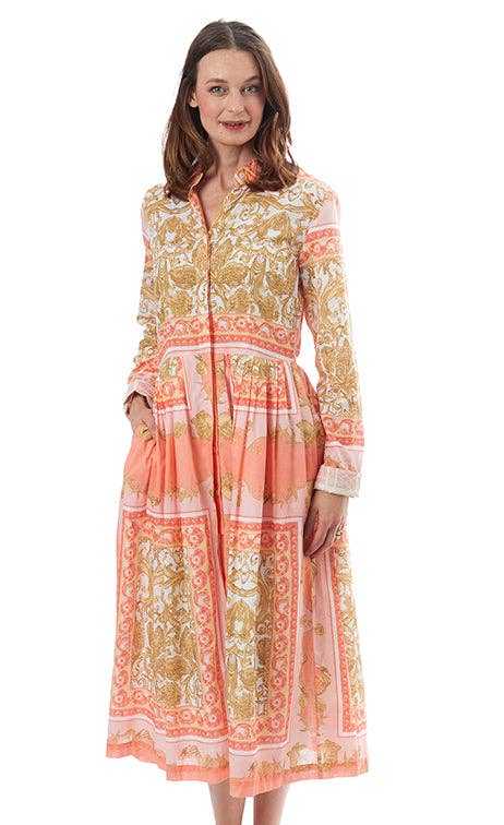 Dizzy-Lizzie - Vente Robe – femme - Robe longueur thé à boutons imprimé à volutes3