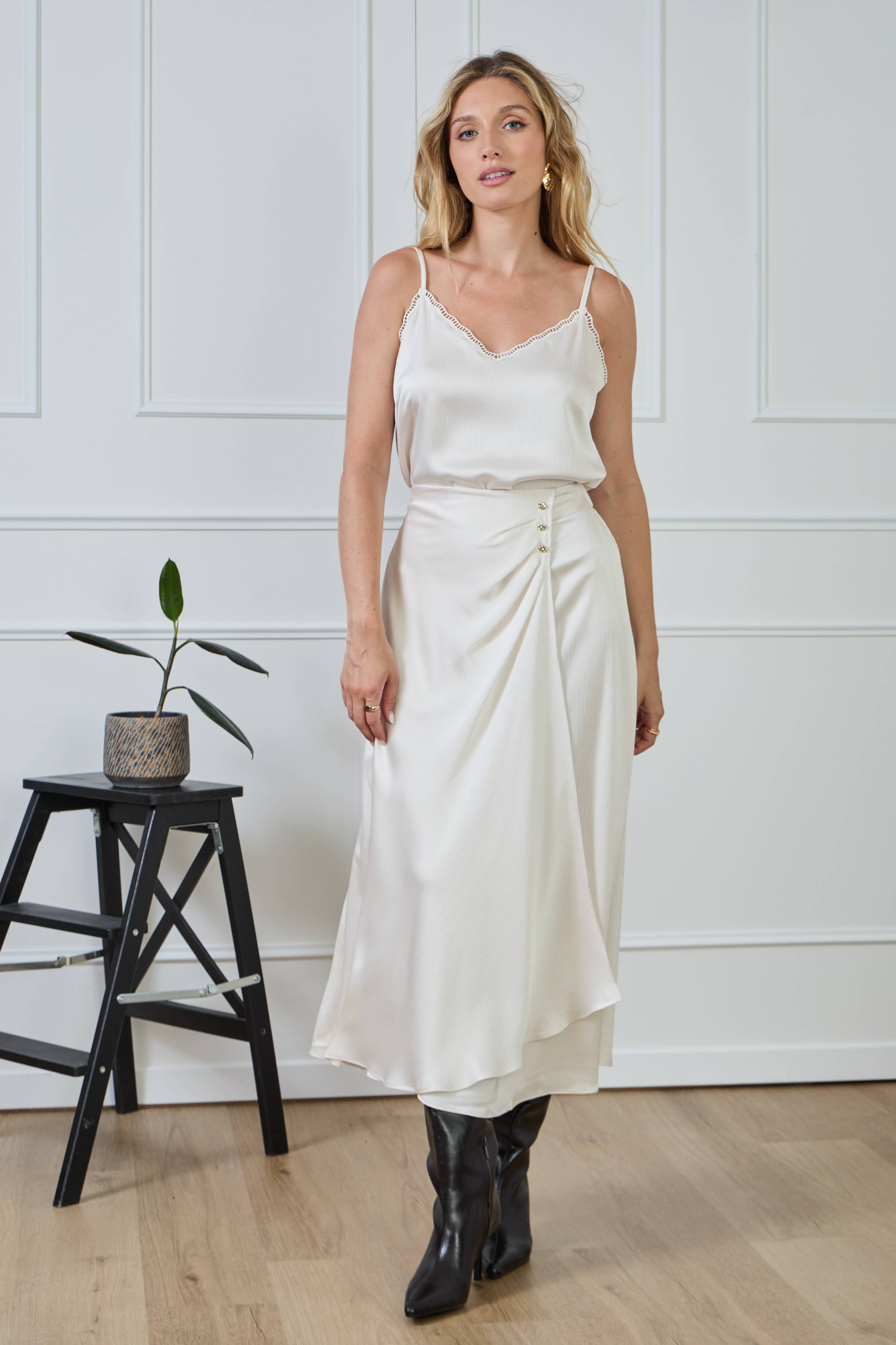 LULUMARY - Vendita all'ingrosso Gonna - Donna - Gonna lunga fluida SK86326