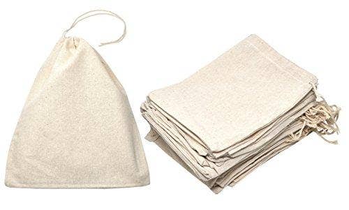 Ivoor Zakjes van ongebleekte katoenen mousseline met trekkoord voor groothandel op Faire1