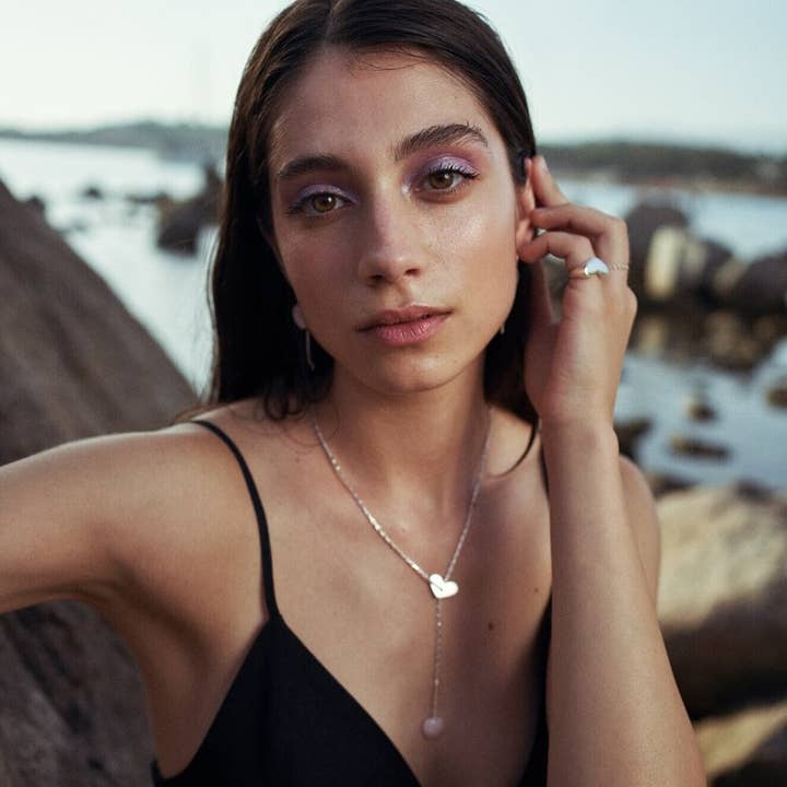 Maalo Jewellery - Venta al por mayor Collares con colgantes/abalorios - Collar en forma de corazón de cuarzo rosa Latido