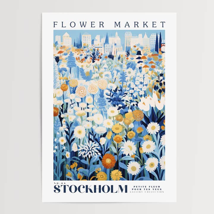 Poster op de bloemenmarkt van Stockholm voor wholesale door Enchanted Sights