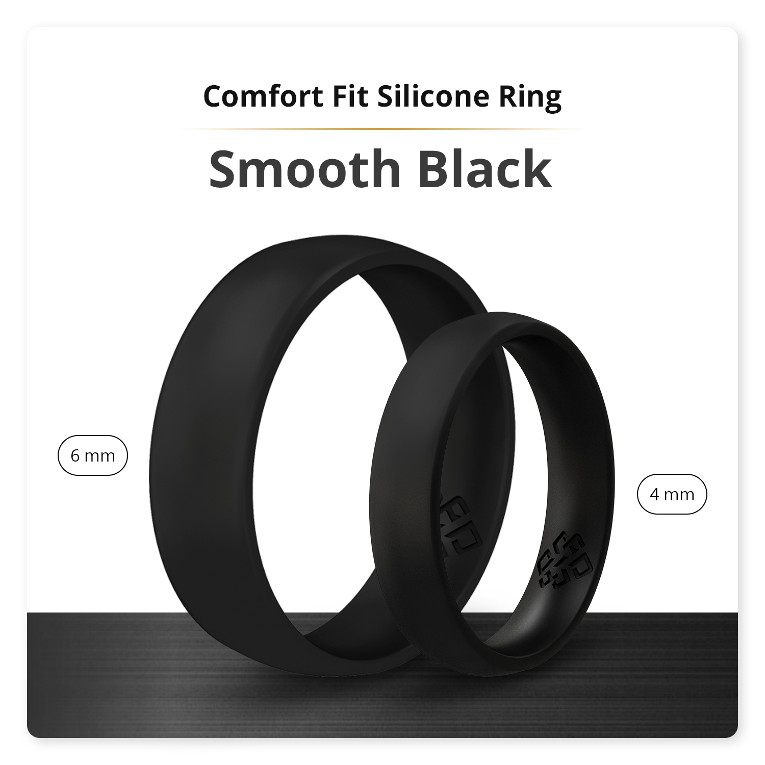 Knot Theory Silicone Ring - Wholesale Band/Stacked Ring - Knot Theory Smooth Black Arc Comfort Fit0