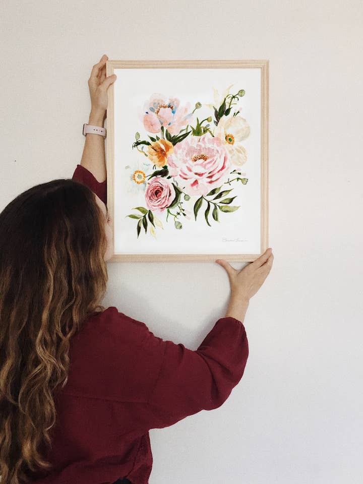 Lose Pfingstrosen und Mohnblumen — Print für den Großhandel von Shealeen Louise