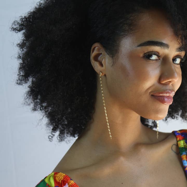 GoldFi - Wholesale Dangle Earrings - 18k Gold Filled Detailed Chain Drop Earrings1