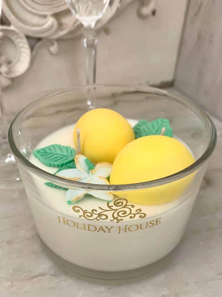 Lemon Candle for wholesale by Holiday House Interiors