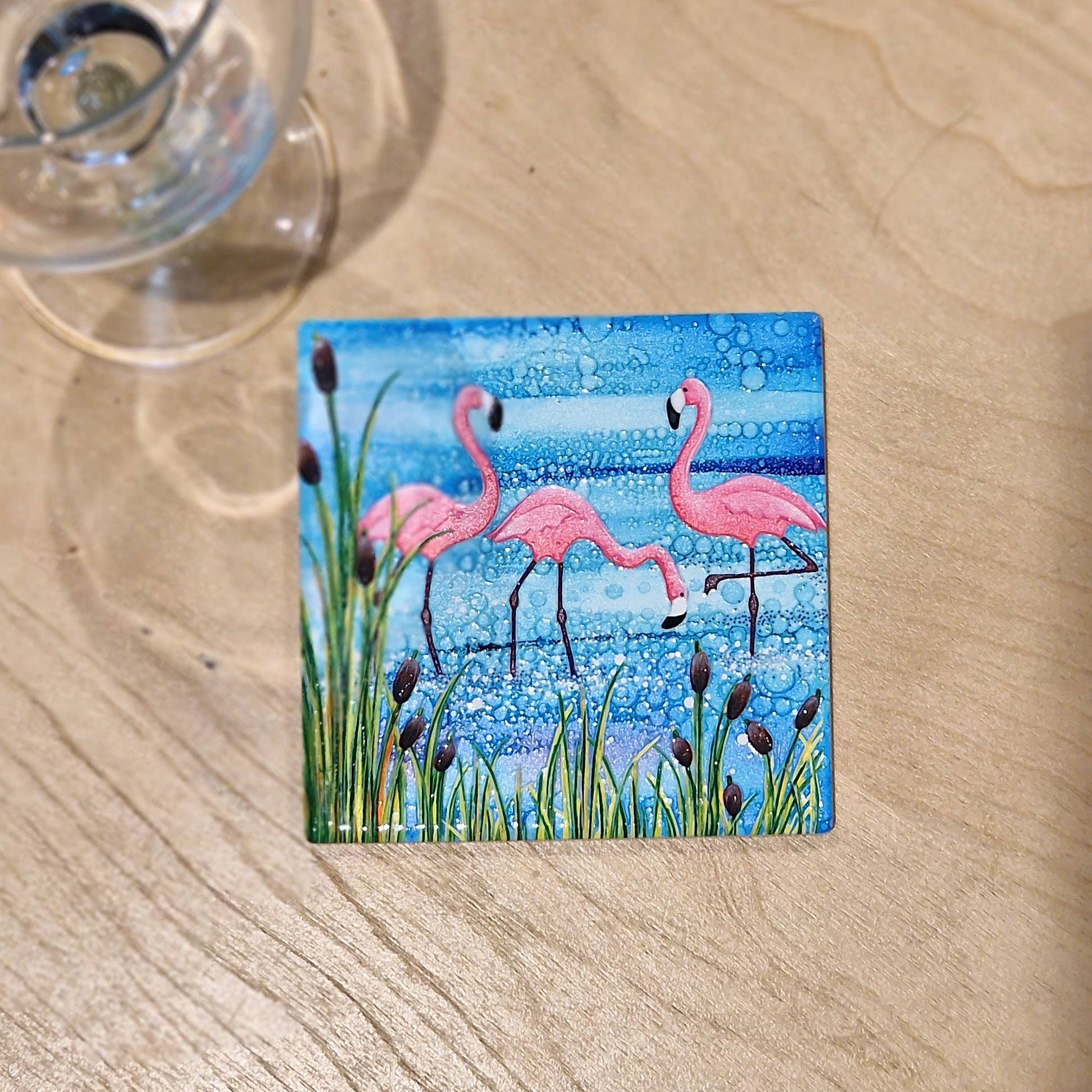 By Jo Crafts – wholesale Coasters – 44-C Flamingo Coaster5