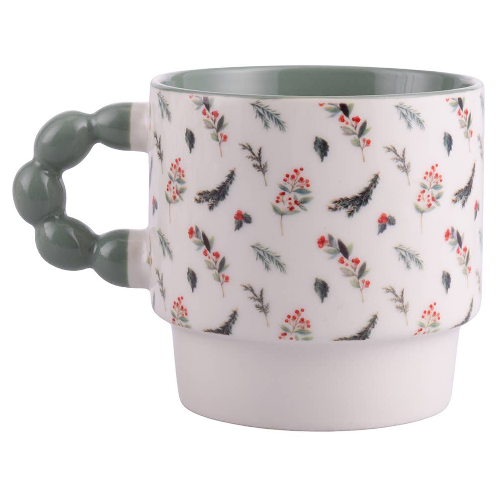 VdE Tivoli 1996 - Wholesale Drinking Glass/Cup - WINTER VILLAGE SET 4 MUGS WITH METAL STAND3