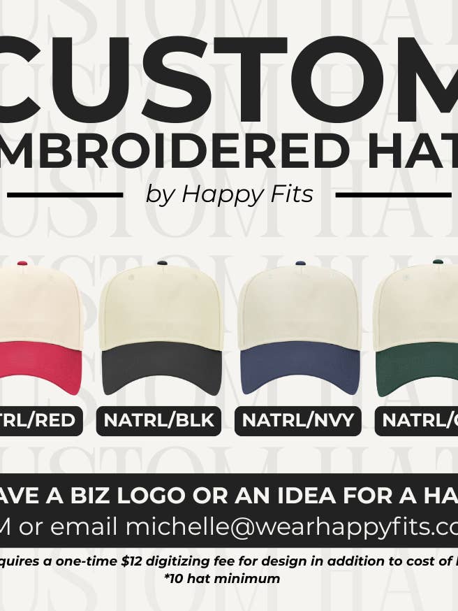 CUSTOM Embroidered Hats for wholesale by Happy Fits