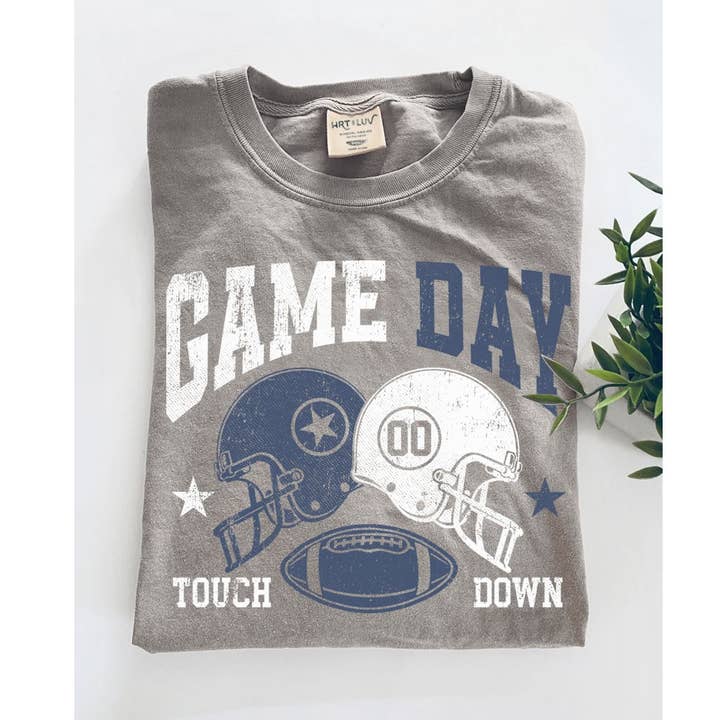 T-SHIRT MET MINERALE PRINT VOOR DE DAG VAN DE GAME DAY voor wholesale door HRTandLUV