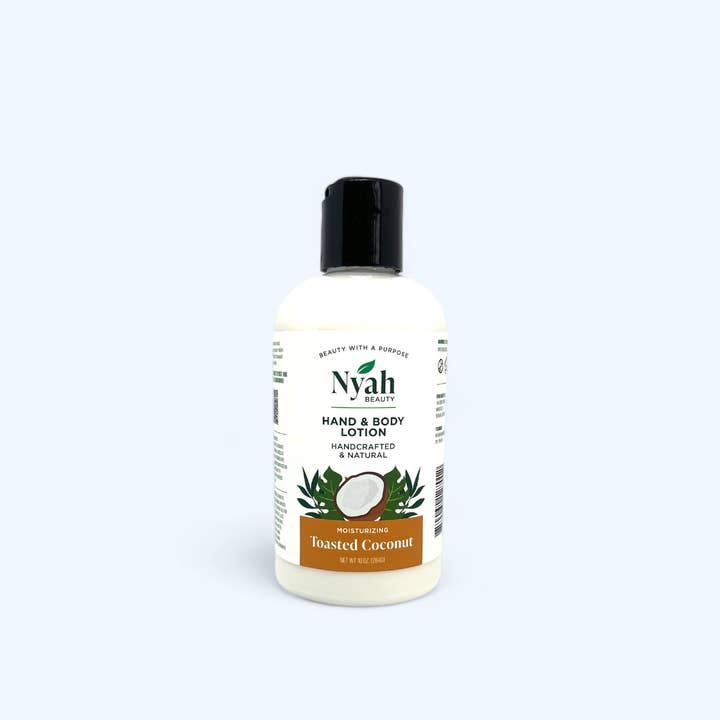 Lotion pour les mains et le corps à la noix de coco grillée pour la vente par Nyah Beauty