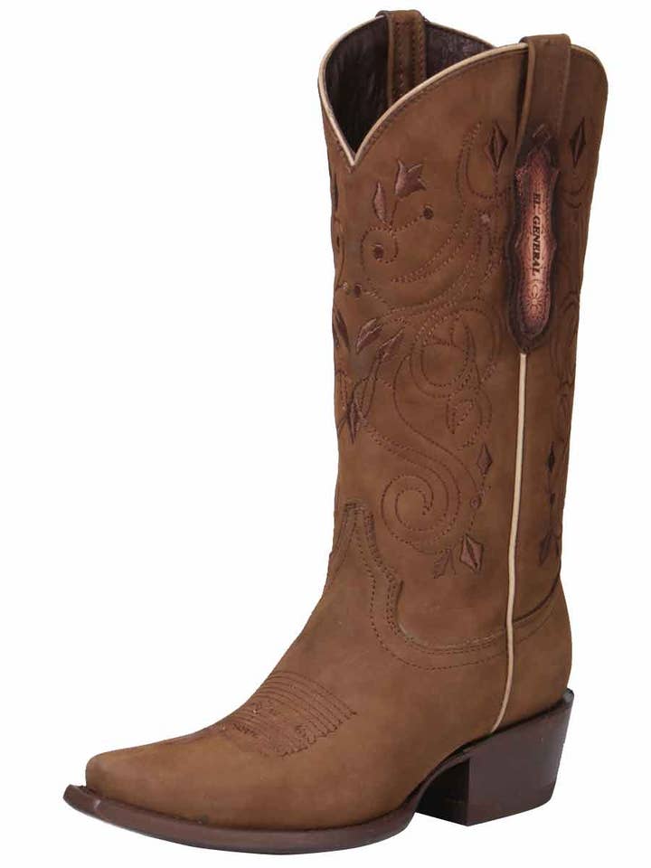 El General Western Wear - Wholesale Cowboy Boots - Women's - El General Limited Edition Western Boot - Nobuck Camel 34513