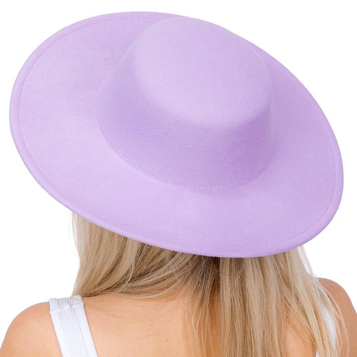 Cap Zone - Wholesale Boater Hat - Unisex - Solid Rancher Flat Top Wide Felt Boater Hat9