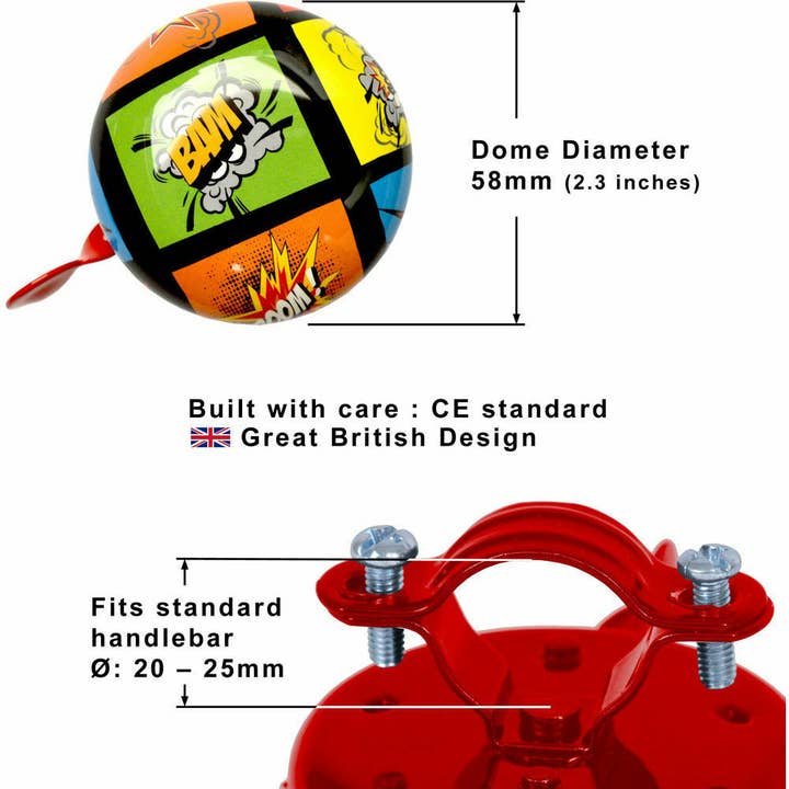 Kiddimoto - Vendita all'ingrosso Bicicletta/monopattino - Kiddimoto Campanello da Bici a Fumetti per Sicurezza e Divertimento3