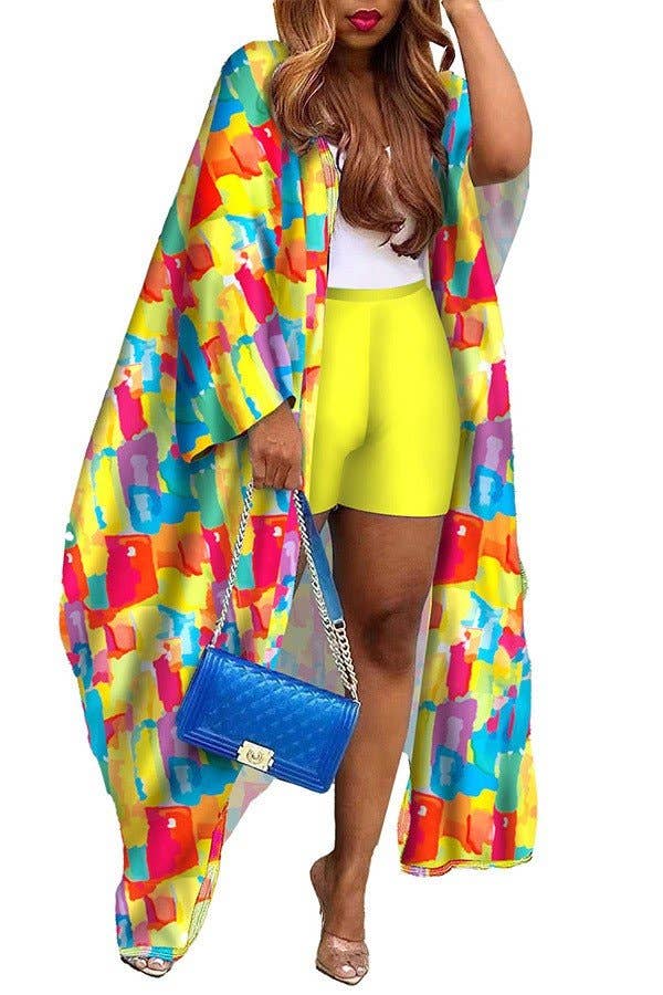 Aria Romance - Wholesale Top & Short Set (NOT Loungewear) - Women's - Cardigan Print Two-Piece Set6