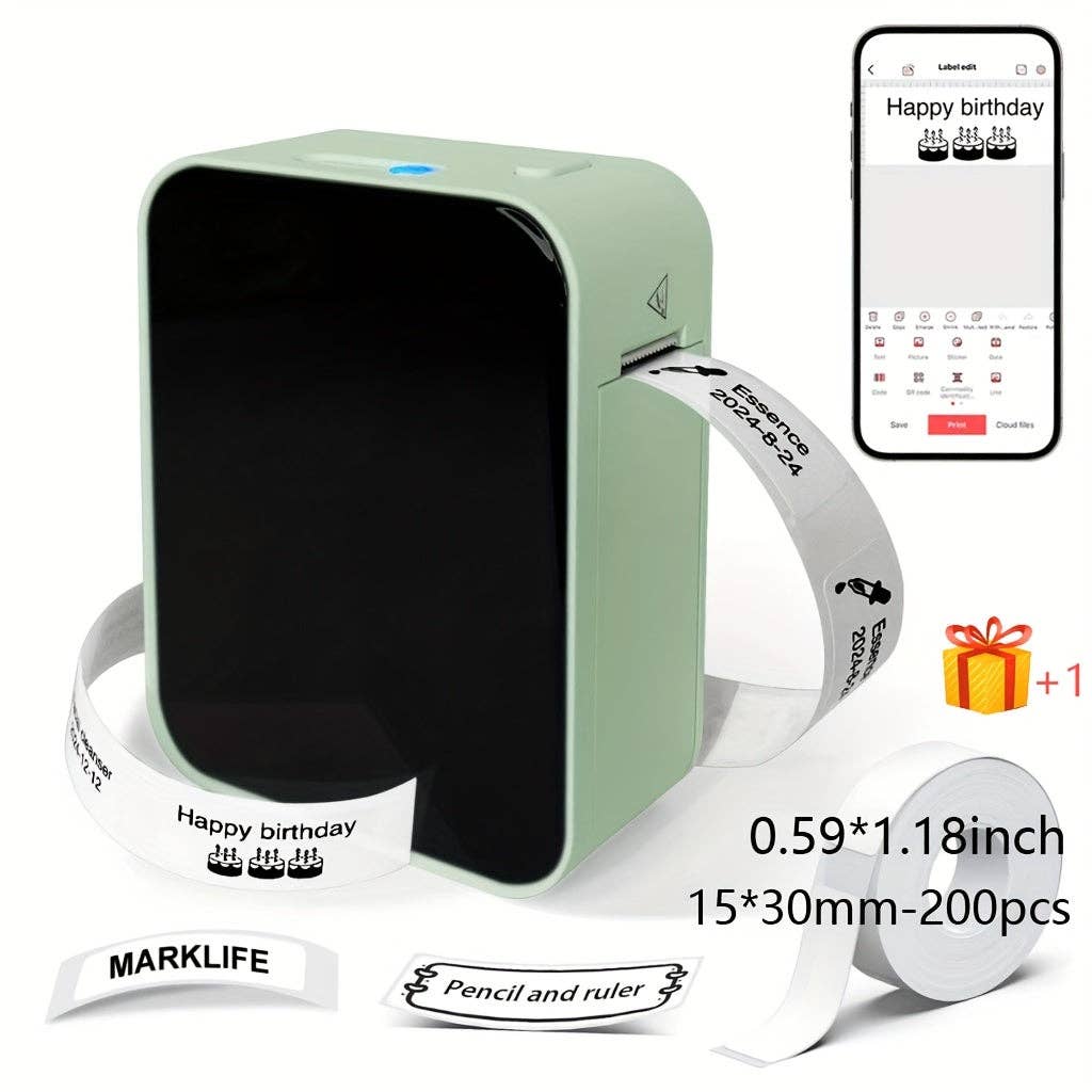 Modpopdeco - Wholesale Portable Charger - Portable Marklife P15 Thermal Label Printer Wireless Label Maker 15x30m Paper Roll Multiple Templates USB Battery Powered Compact Design for Home Office0