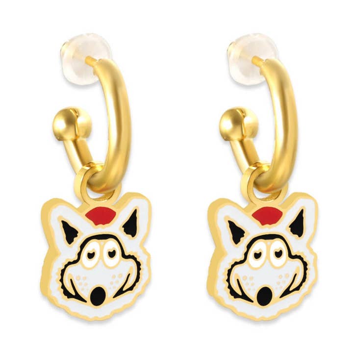 Orecchino a cerchio mascotte di Kansas City Huggie per la vendita all'ingrosso da parte di EB and Co.