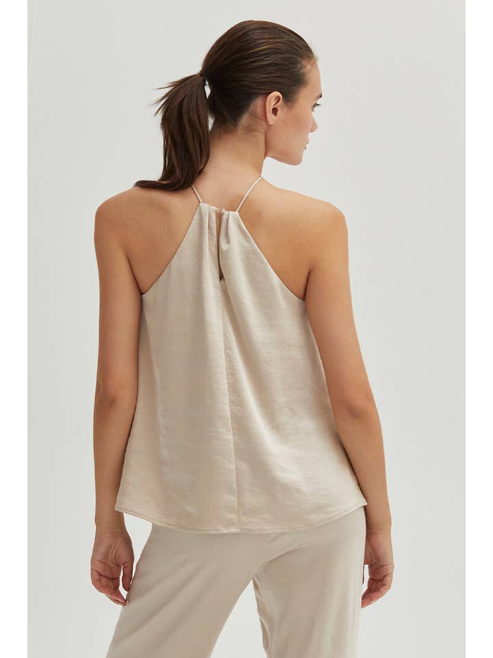 CREAM CT9349 - Maria Satin Halter Top for wholesale on Faire