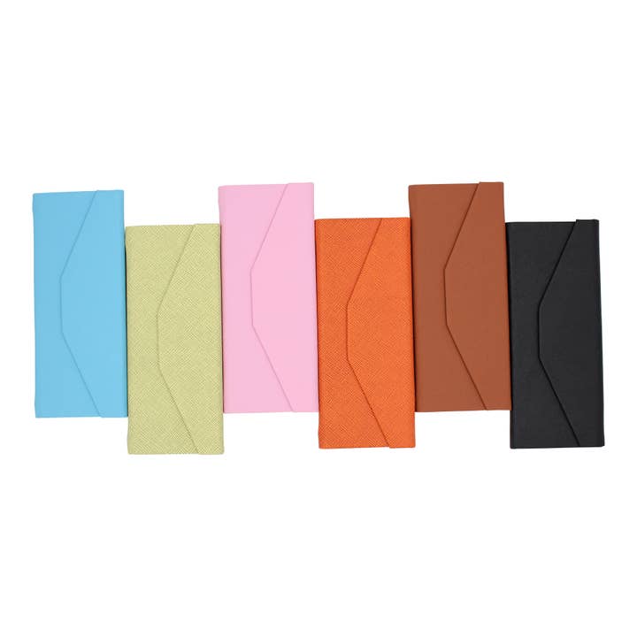 Real Sic - Wholesale Eyewear cases & holders – Unisex - Hard Folding Eco Leather Solid Color Glasses Case - Olive4