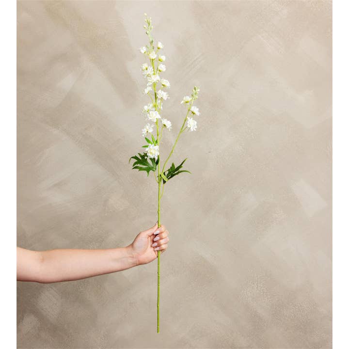 Caule - Larkspur Branco (PK/12) por atacado de Audrey's Home & Gift