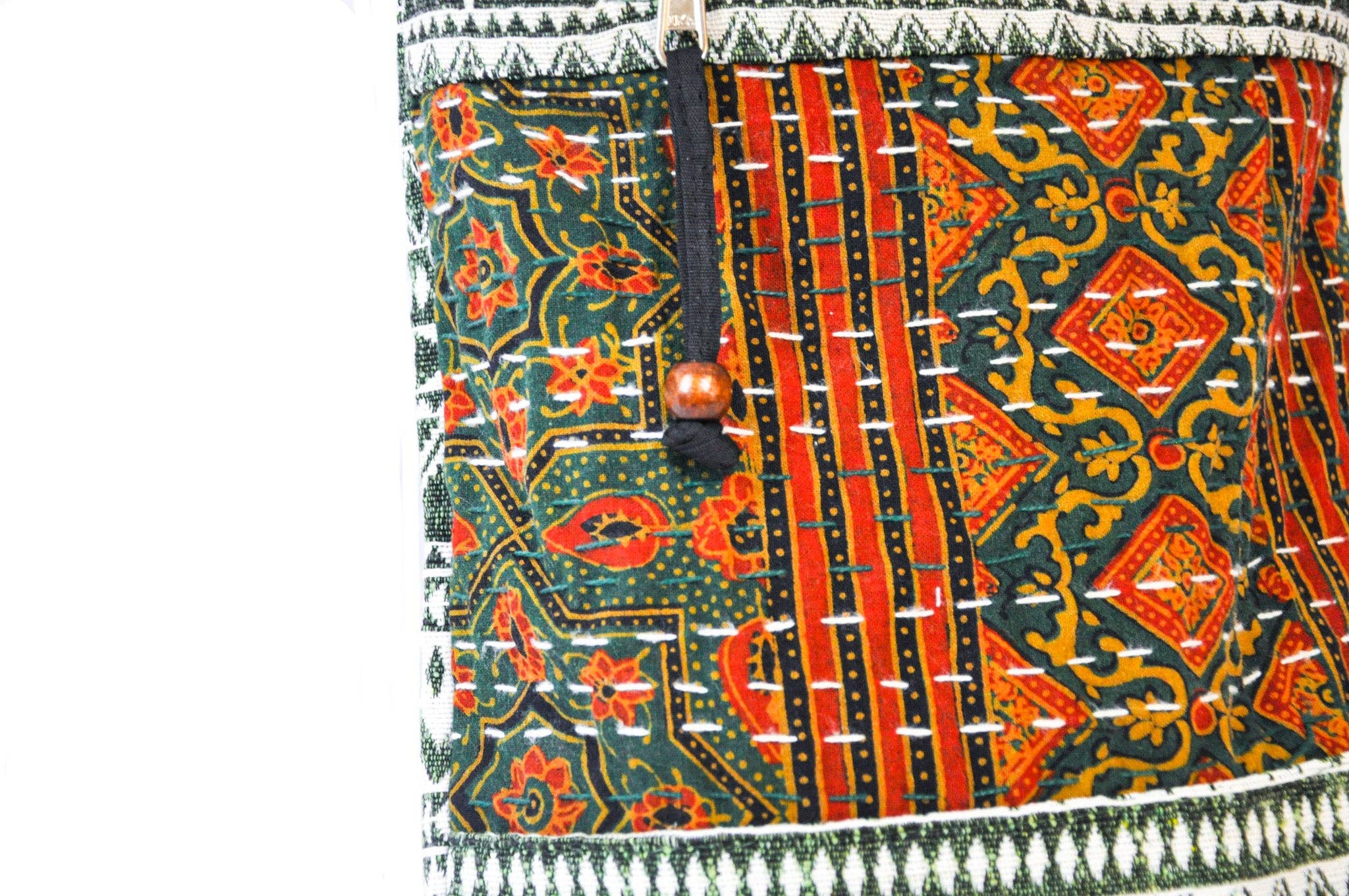 Zumki - Wholesale Crossbody Bag - Women's - Holly Cotton Kantha Stitch Crossbody10