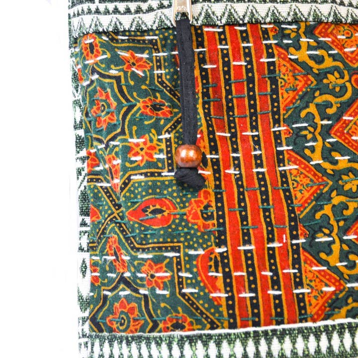 Zumki - Wholesale Crossbody Bag - Women's - Holly Cotton Kantha Stitch Crossbody10