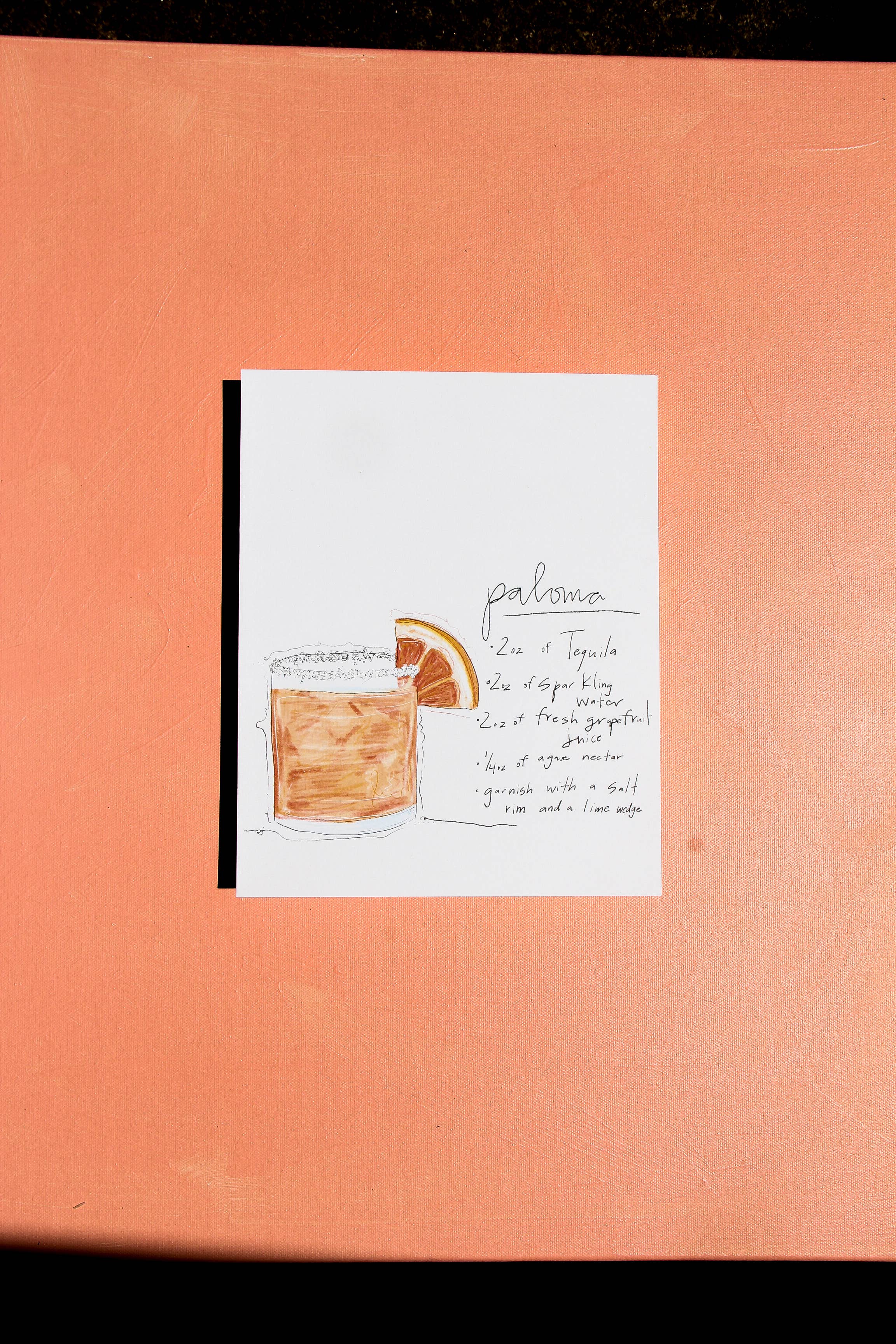 Madison O'Brien Art - Wholesale Art Print - Paloma Cocktail Print