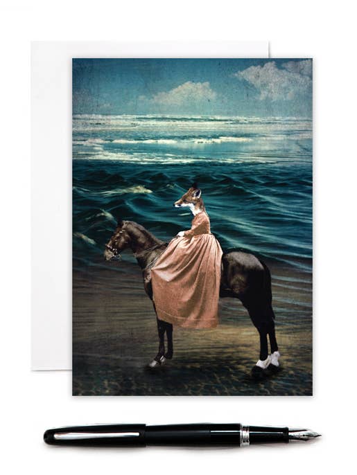 Fox and the Sea - Greeting Card for wholesale by The Lonely Pixel