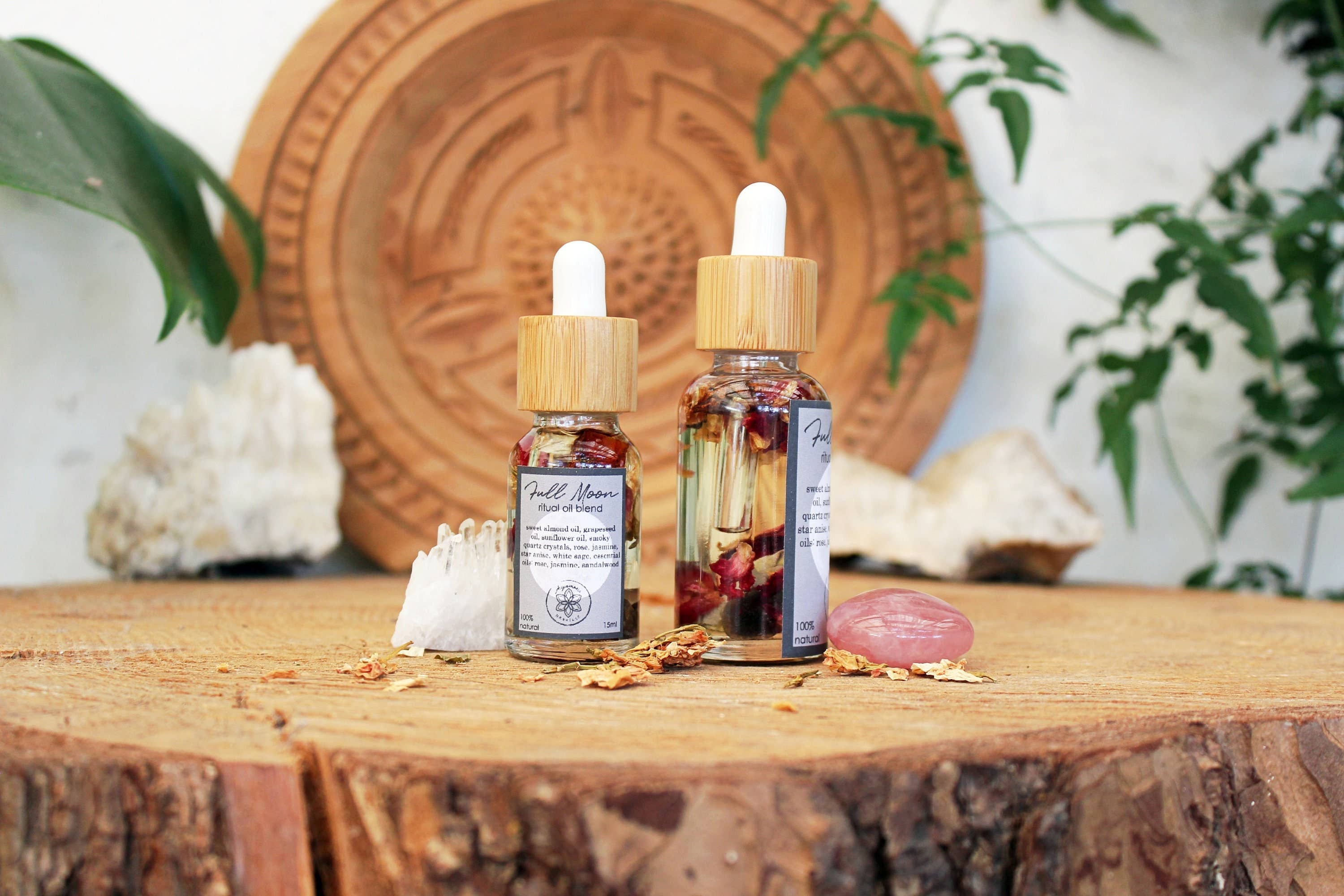 Ayamani Naturals - Wholesale Bath/Body Oil - Full Moon Ritual Body Oil with Crystals and Herbs