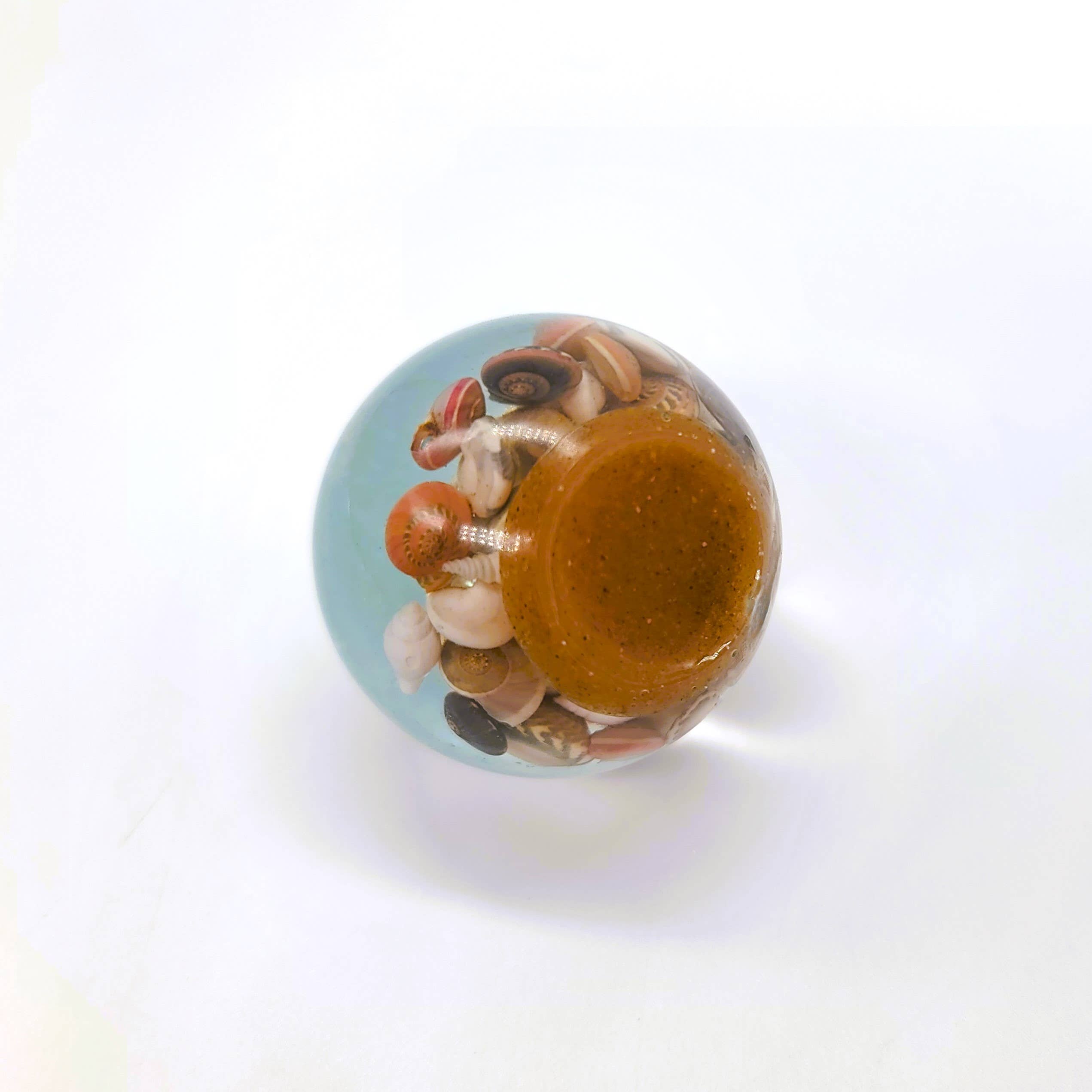 JEMS of the Sea - Wholesale Decorative Tabletop Object - Tiny Ocean Sphere-Made w/ Eco-Friendly Resin, Shells, Sand 8