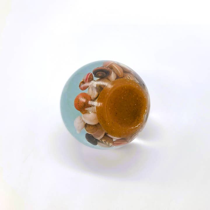 JEMS of the Sea - Wholesale Decorative Tabletop Object - Tiny Ocean Sphere-Made w/ Eco-Friendly Resin, Shells, Sand 8